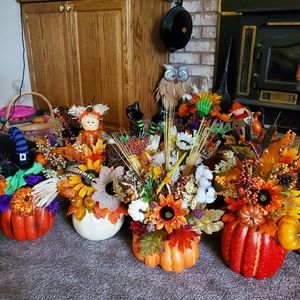 Fall and Halloween Pumpkin Centerpiece's